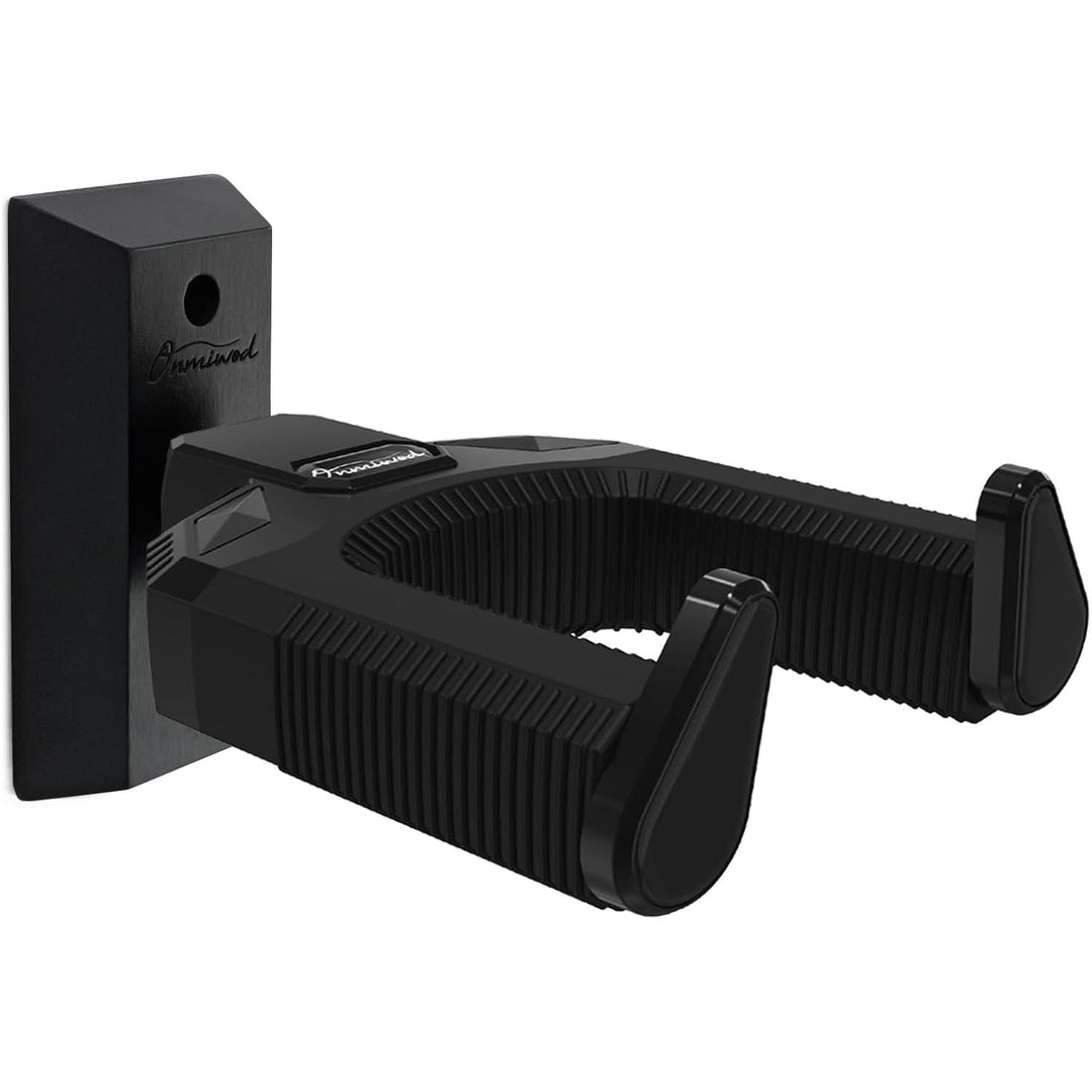 Guitar Wall Mount, Auto Lock Black Hardwood Guitar Hanger, Guitar Wall Hangers, Guitar Holder Hook Wall Stand for Classical, Acoustic, Electric Guitar, Bass, Ukulele, Gift for Guitar Player - Just Closeouts Canada Inc.