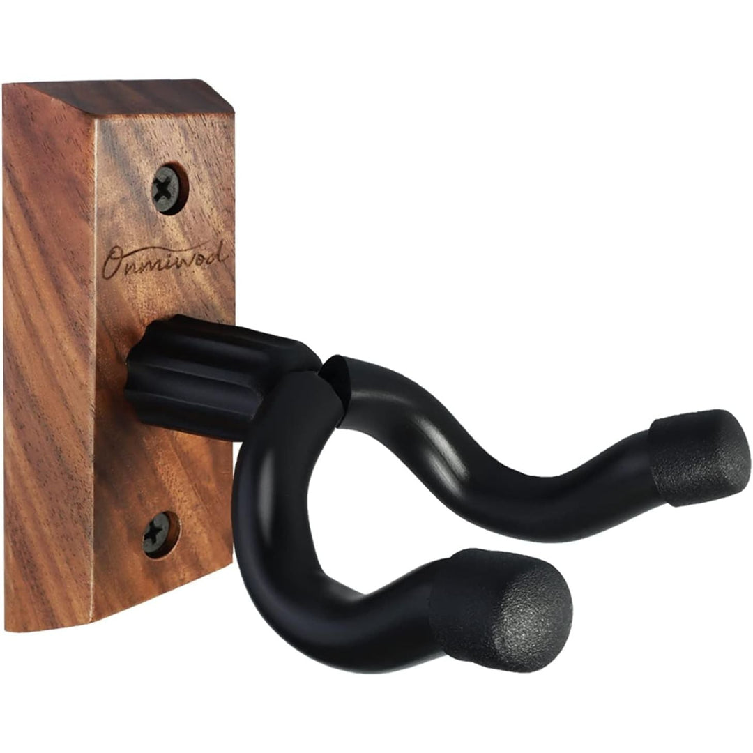 Guitar Wall Mount, Black Walnut Wood Guitar Hanger, U - Shaped Guitar Wall Hanger Mount, Guitar Holder Hook Stand Wall for Acoustic, Electric Guitar, Banjo, Bass, Gift for Guitar Player Men Boy - Just Closeouts Canada Inc.