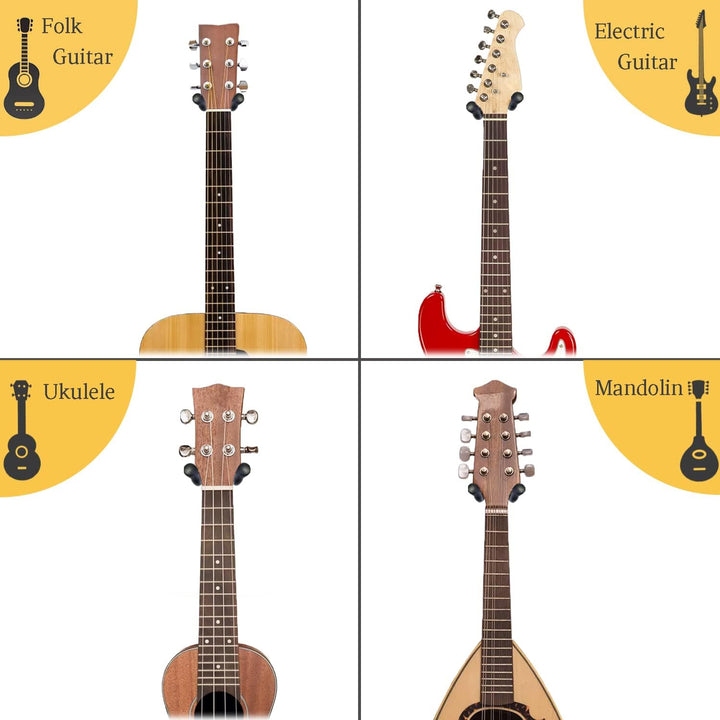 Guitar Wall Mount, Black Walnut Wood Guitar Hanger, U - Shaped Guitar Wall Hanger Mount, Guitar Holder Hook Stand Wall for Acoustic, Electric Guitar, Banjo, Bass, Gift for Guitar Player Men Boy - Just Closeouts Canada Inc.