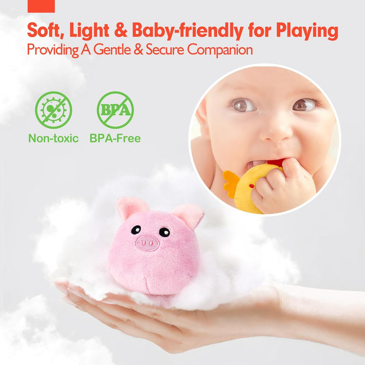 hahaland Montessori Baby Toys 6 - 12 Months - Surprise Barn with Stuffed Farm Animals Toys for Babies with Rattle & Mirror, Sensory Toys for Babies Boy Girl Birthday Gifts, Travel Toys for Toddlers 1 - 3 - Just Closeouts Canada Inc.