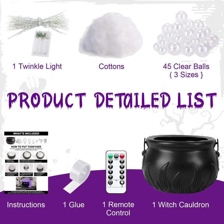 Halloween Decorations Indoor, 2024 DIY Bubbling Cauldron Set, Black Plastic Bowl Hocus Pocus Party Decoration, Spooky Vintage Decor for Home Kitchen Room Party Table Home Halloween Party - Just Closeouts Canada Inc.614161271430