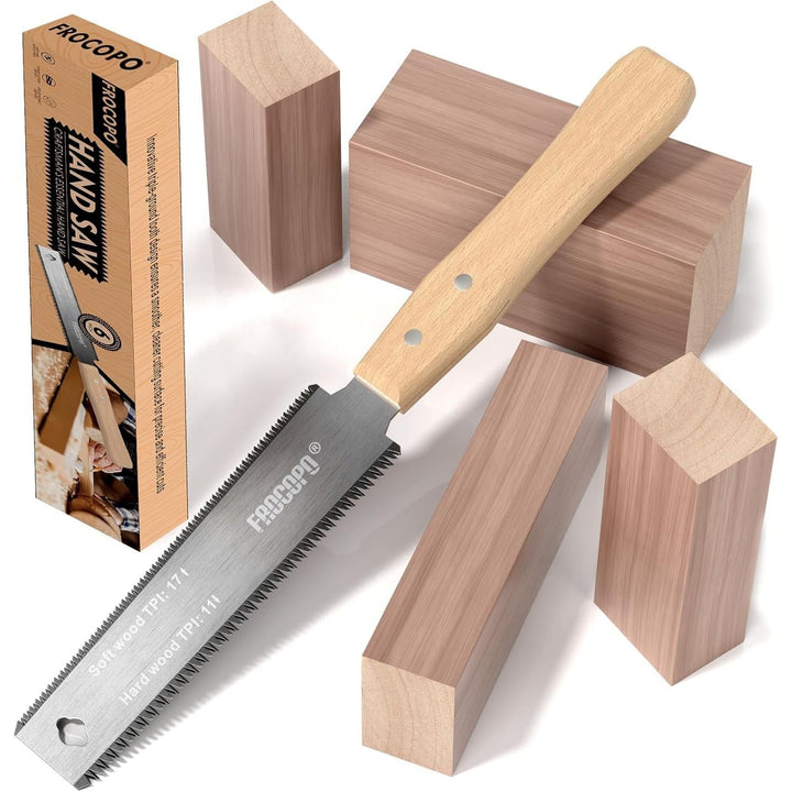 Hand Saw Woodworking Tools, 6 - Inch Pull Saw, Flexible Double - Edge Blade 17/11 TPI, Japanese Flush Cut for DIY Craft, Non - Slip Wood Handle, Sharp & Lightweight for Woodworking and Garden Trim - Just Closeouts Canada Inc.X004A9SMFX