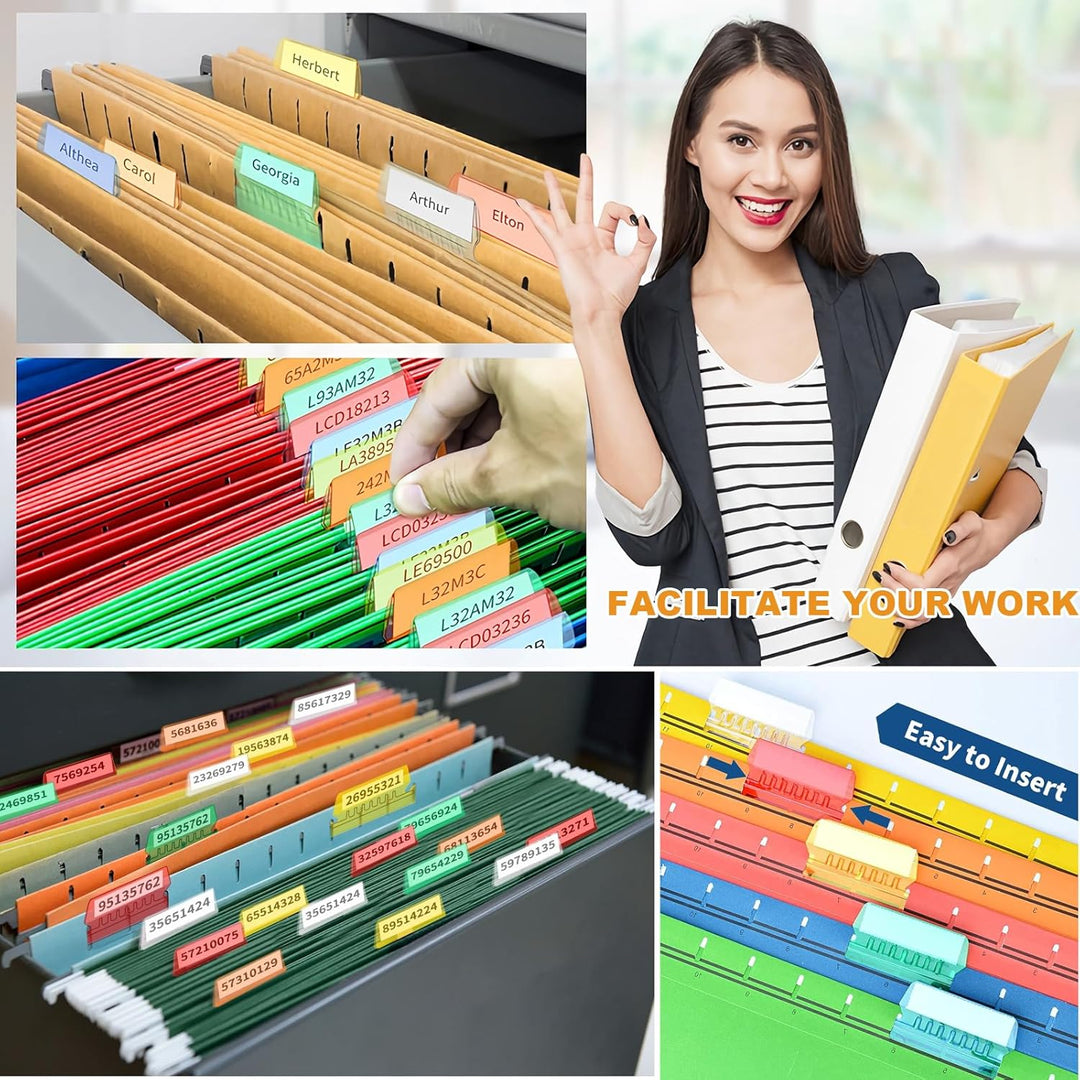 Hanging File Folders – 120 Pcs Multi - Colored, Easy - to - Use Labels for Efficient Filing and Quick Identification - Just Closeouts Canada Inc.