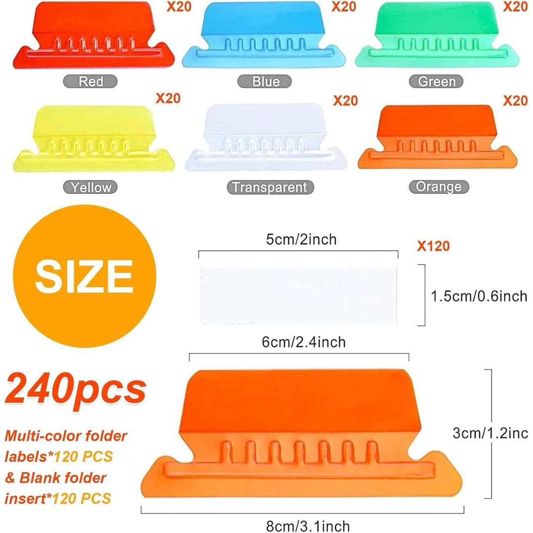 Hanging File Folders – 120 Pcs Multi - Colored, Easy - to - Use Labels for Efficient Filing and Quick Identification - Just Closeouts Canada Inc.