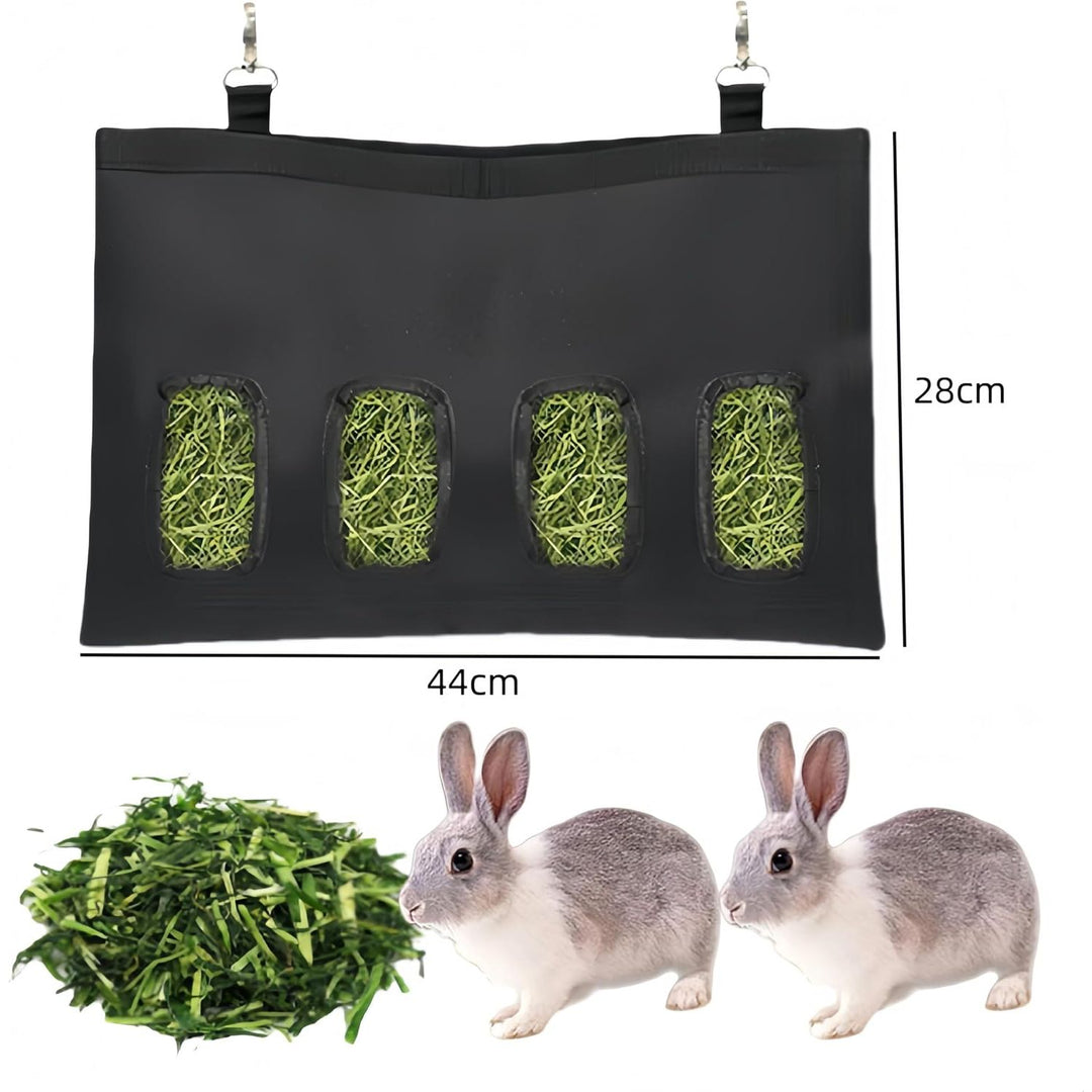 Hanging Hay Feeder Bag with 4 Windows, Black, 44 × 28 cm - Just Closeouts Canada Inc.