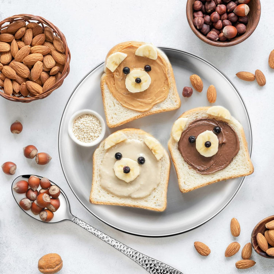 HaWare 4 - Piece 18/8 Stainless Steel Plates, Metal 304 Dinner Dishes for Kids Toddlers Children, 10 Inches Feeding Serving Camping Plates, Reusable and Dishwasher Safe - Just Closeouts Canada Inc.