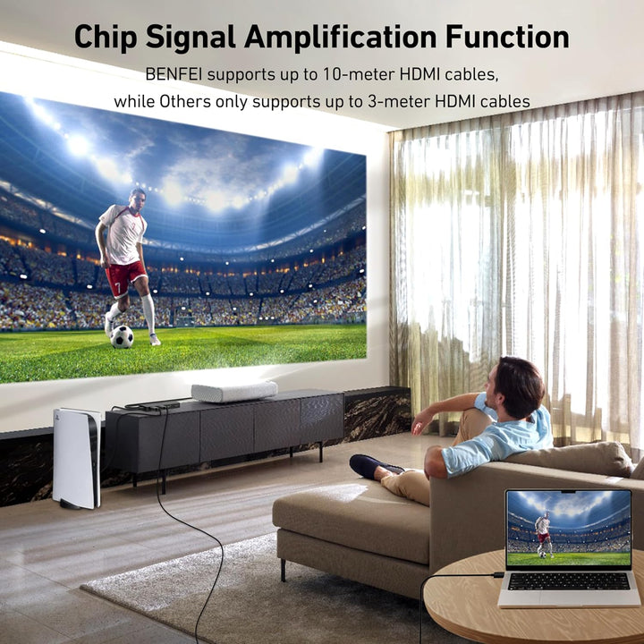 HDMI Switch 4 in 1 Out 4K@60Hz, 2K@144Hz, HDCP 2.3 【with Adaptive Equalization Support 10M HDMI Transmit】 Compatible for PS5/4, Xbox, Roku, FireStick, Switch - Just Closeouts Canada Inc.