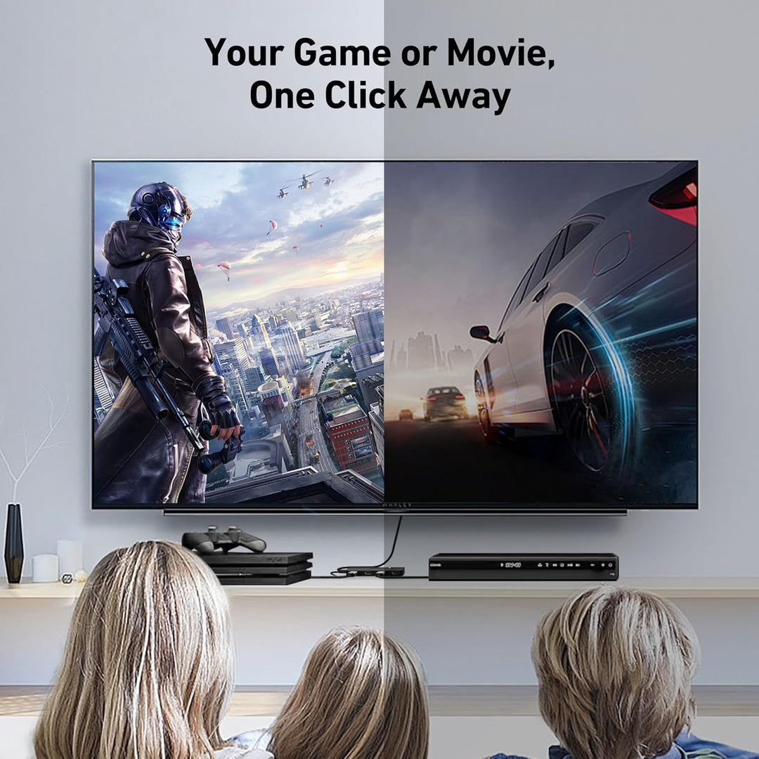 HDMI Switch 4 in 1 Out 4K@60Hz, 2K@144Hz, HDCP 2.3 【with Adaptive Equalization Support 10M HDMI Transmit】 Compatible for PS5/4, Xbox, Roku, FireStick, Switch - Just Closeouts Canada Inc.