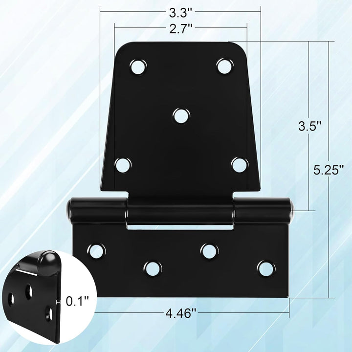 Heavy Duty Gate Hinges 3.5 inch 6 Pack Extra Thick Industrial T Hinges Barn Door Hinges Shed Door Hinges for Large Wooden Gates Wood Fence Outdoor - Black Iron Finish (Screws Included) - Just Closeouts Canada Inc.