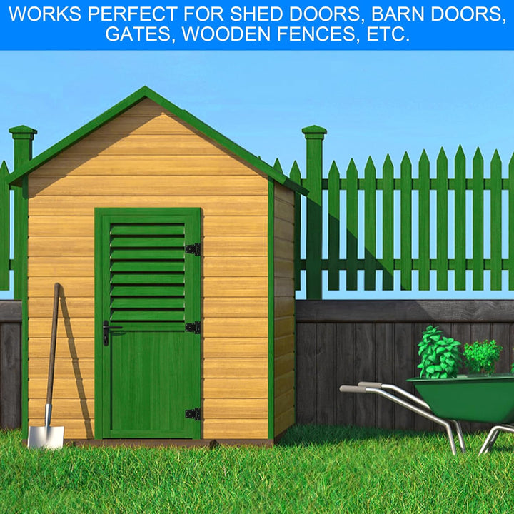 Heavy Duty Gate Hinges 3.5 inch 6 Pack Extra Thick Industrial T Hinges Barn Door Hinges Shed Door Hinges for Large Wooden Gates Wood Fence Outdoor - Black Iron Finish (Screws Included) - Just Closeouts Canada Inc.