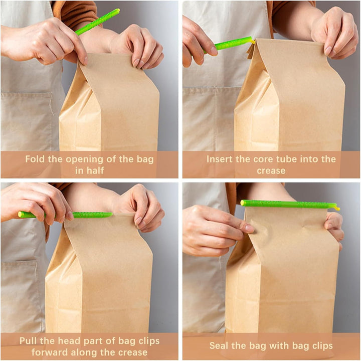 HMIEPRS 24pc Food Bag Sealer Clips, Reusable Bag Sealer Sticks with Different Sizes, Keep Bags Airtight Watertight & Food Fresh, Kitchen Storage Accessories (Assorted Colors) - Just Closeouts Canada Inc.