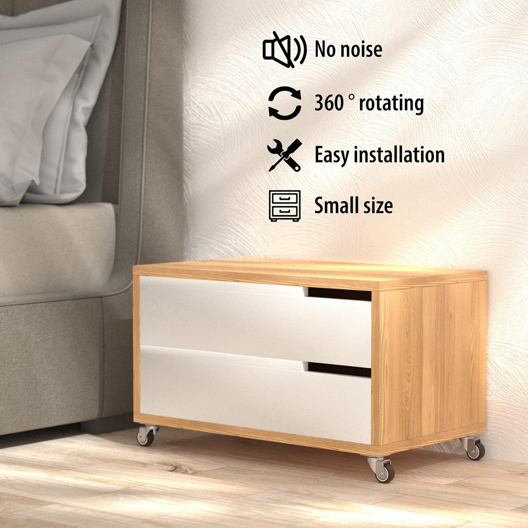 HOLKIE 1 inch Small Caster Wheels for Furniture Low Profile Casters Set of 4 Total Capacity 90 Lbs Perfect Wheels for Small Project、Nightstand、Side Table (No Brake) - Just Closeouts Canada Inc.