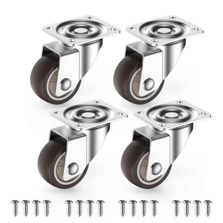 HOLKIE 1 inch Small Caster Wheels for Furniture Low Profile Casters Set of 4 Total Capacity 90 Lbs Perfect Wheels for Small Project、Nightstand、Side Table (No Brake) - Just Closeouts Canada Inc.