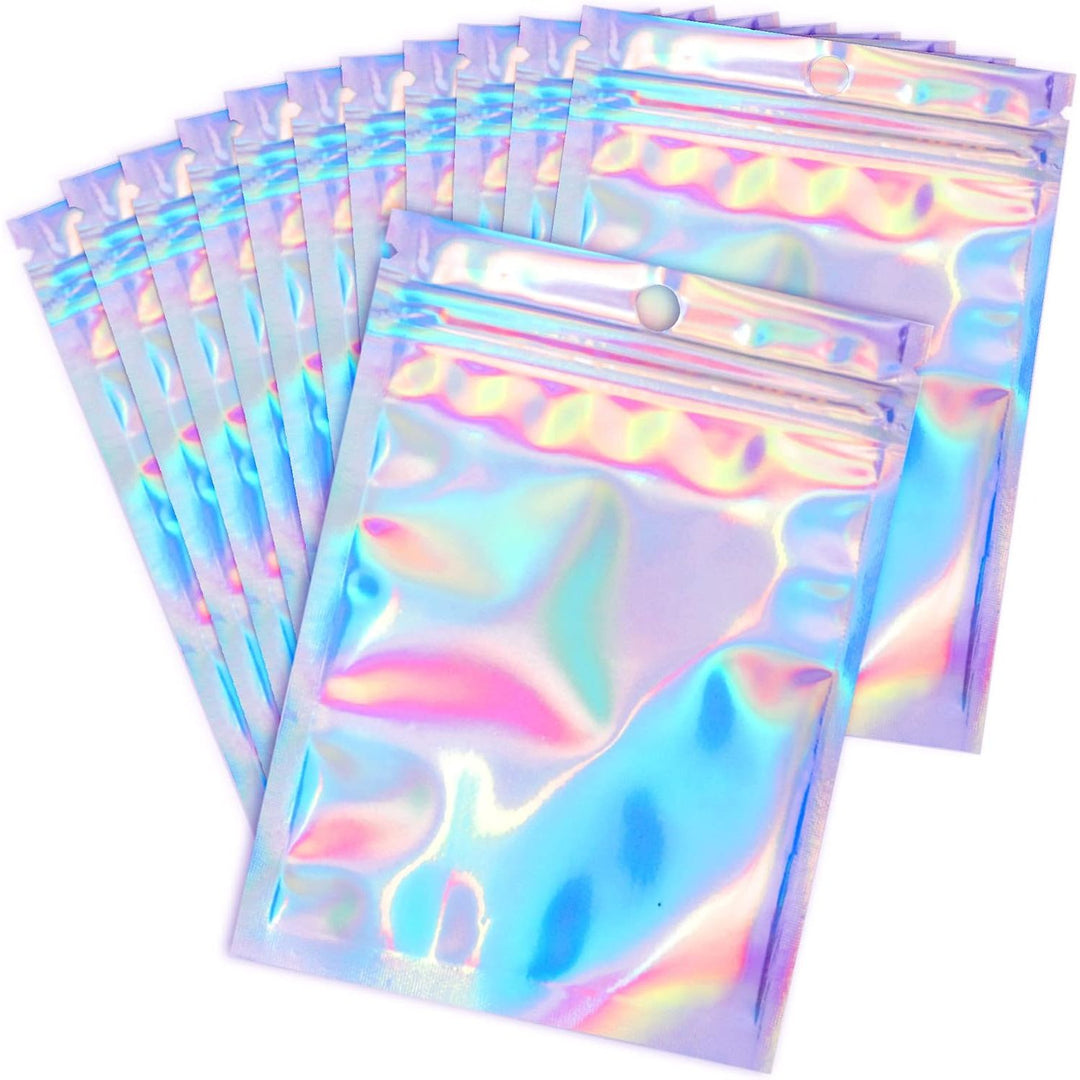 Holographic Resealable Bags, 3 x 4.6 in, 100-Pack - Just Closeouts Canada Inc.
