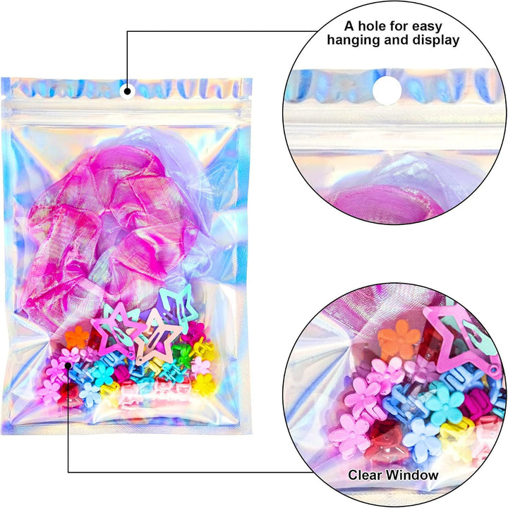 Holographic Resealable Bags, 5.5 x 7.8 in, 100-Pack - Just Closeouts Canada Inc.
