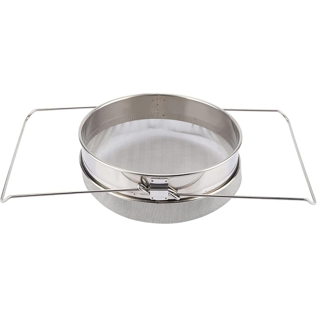 Honey Strainer Double Sieve, Big Stainless Steel Double Bee Sieve Honey Debris Strainer with Adjustable Arms Bee Keeping Extract Tools - Just Closeouts Canada Inc.X004W8D7X9