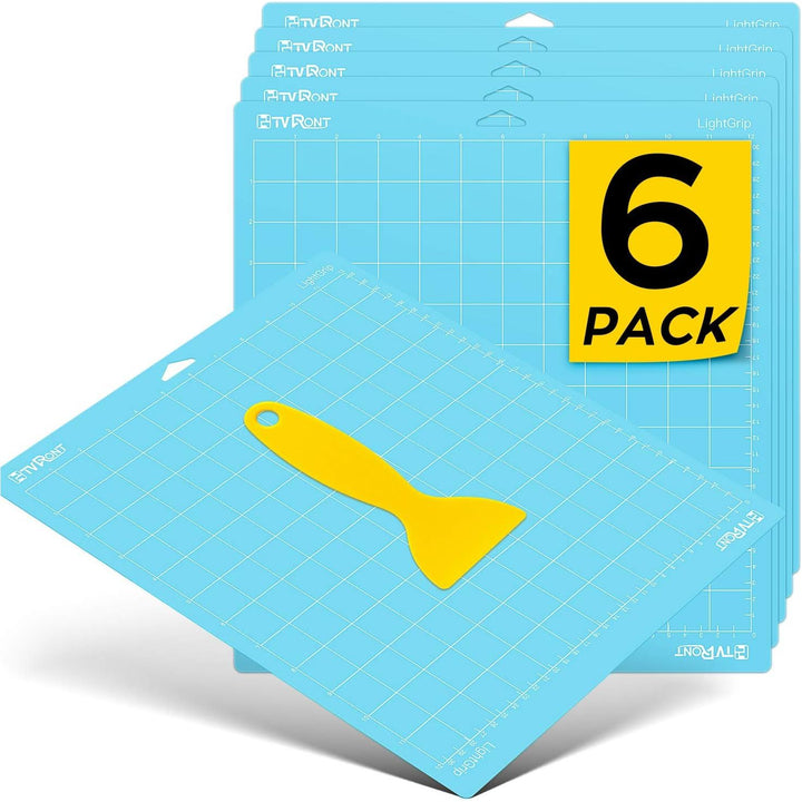 HTVRONT Light Grip Cutting Mat for Cricut, 6 Pack Cutting Mat 12x12 for Cricut Explore Air 2/Air/One/Maker? Light Adhesive Sticky Quilting Cutting Mats Replacement Accessories for Cricut - Just Closeouts Canada Inc.