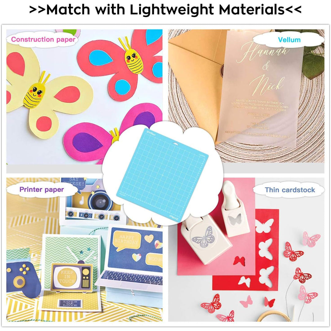 HTVRONT Light Grip Cutting Mat for Cricut, 6 Pack Cutting Mat 12x12 for Cricut Explore Air 2/Air/One/Maker? Light Adhesive Sticky Quilting Cutting Mats Replacement Accessories for Cricut - Just Closeouts Canada Inc.