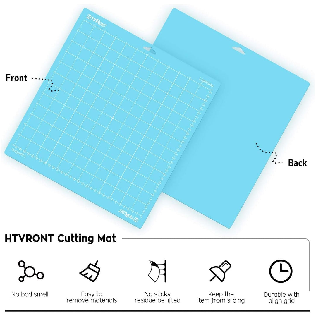 HTVRONT Light Grip Cutting Mat for Cricut, 6 Pack Cutting Mat 12x12 for Cricut Explore Air 2/Air/One/Maker? Light Adhesive Sticky Quilting Cutting Mats Replacement Accessories for Cricut - Just Closeouts Canada Inc.