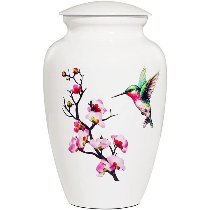 Hummingbird Cremation Urn for Adult Ashes - White Funeral Urn, Large Decorative With Velvet Bag, 200 Lbs Capacity, for Human Ashes - Just Closeouts Canada Inc.