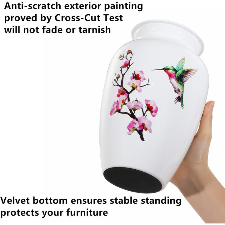 Hummingbird Cremation Urn for Adult Ashes - White Funeral Urn, Large Decorative With Velvet Bag, 200 Lbs Capacity, for Human Ashes - Just Closeouts Canada Inc.