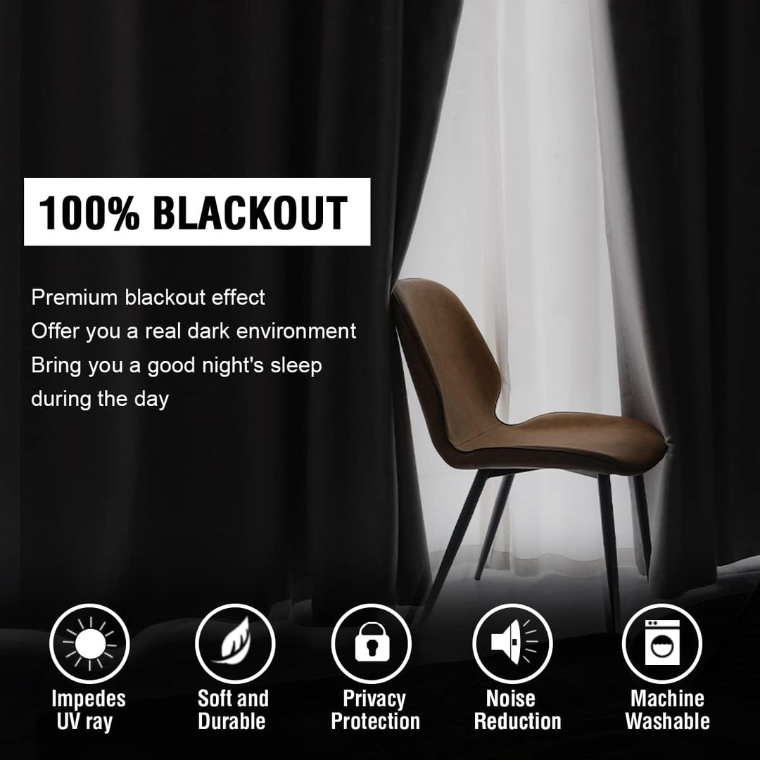 H.VERSAILTEX 100% Blackout Curtains 2 Panels with Black Liner Full Room Darkening Curtains Thermal Back Tab/Rod Pocket Window Treatment Drapes for Living Room, 42 x 63 Inch, Sage - Just Closeouts Canada Inc.