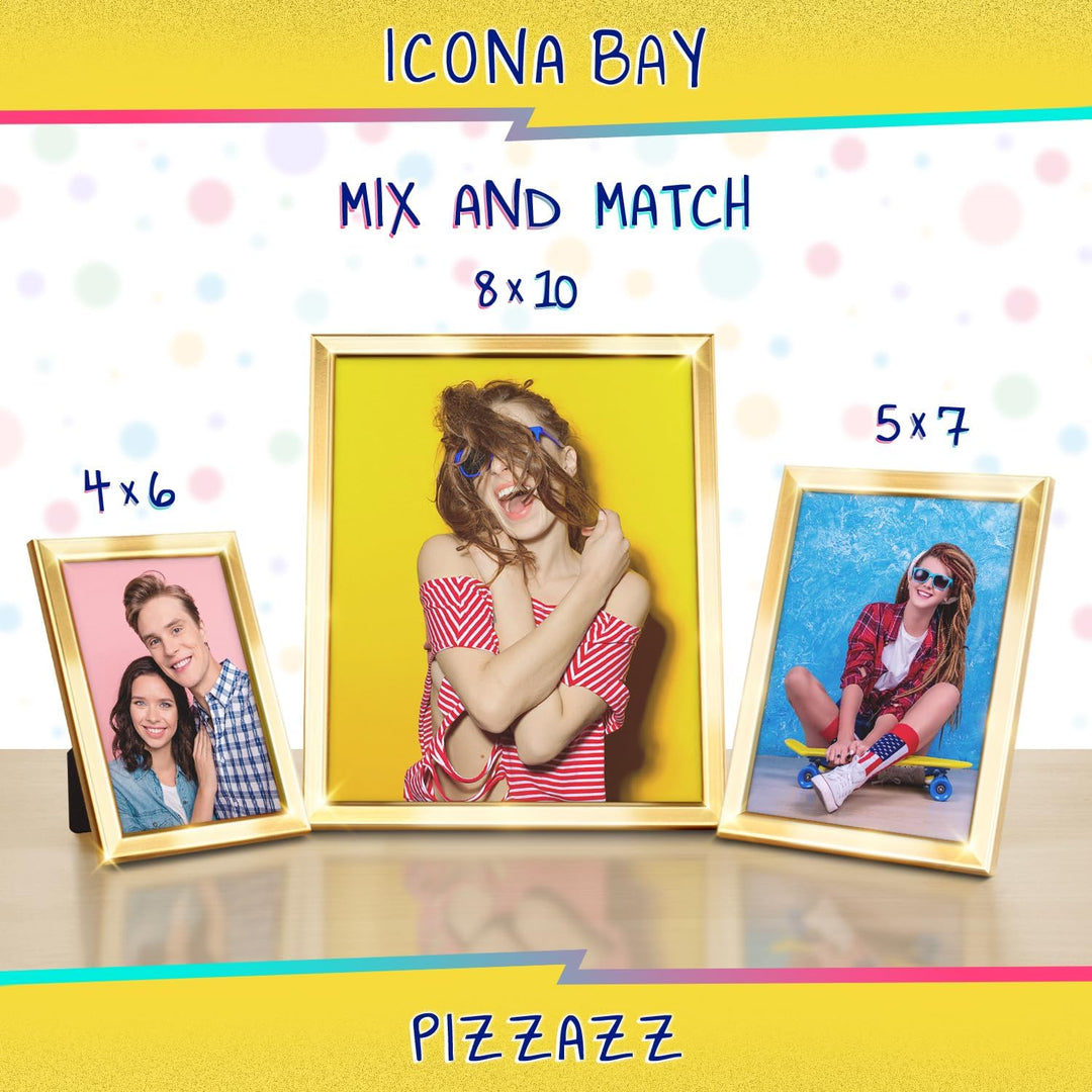Icona Bay 4x6 (10x15 cm) Picture Frame, =Gold colored Solid Wood Scandinavian Style Frame for Photo, Pizzazz CollectioN - Just Closeouts Canada Inc.
