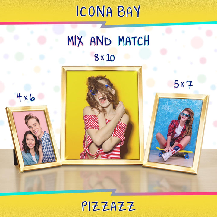 Icona Bay 4x6 (10x15 cm) Picture Frame, =Gold colored Solid Wood Scandinavian Style Frame for Photo, Pizzazz CollectioN - Just Closeouts Canada Inc.