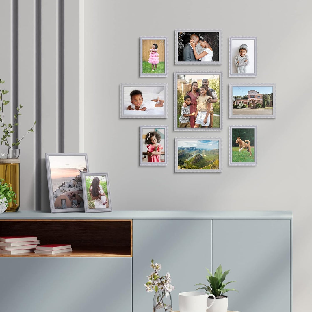 Icona Bay 4x6 (10x15 cm) Picture Frames (Gray, 6 Pack), Beautifully Detailed Molding, Contemporary Picture Frame Set, Wall Mount or Table Top, Inspirations Collection - Just Closeouts Canada Inc.