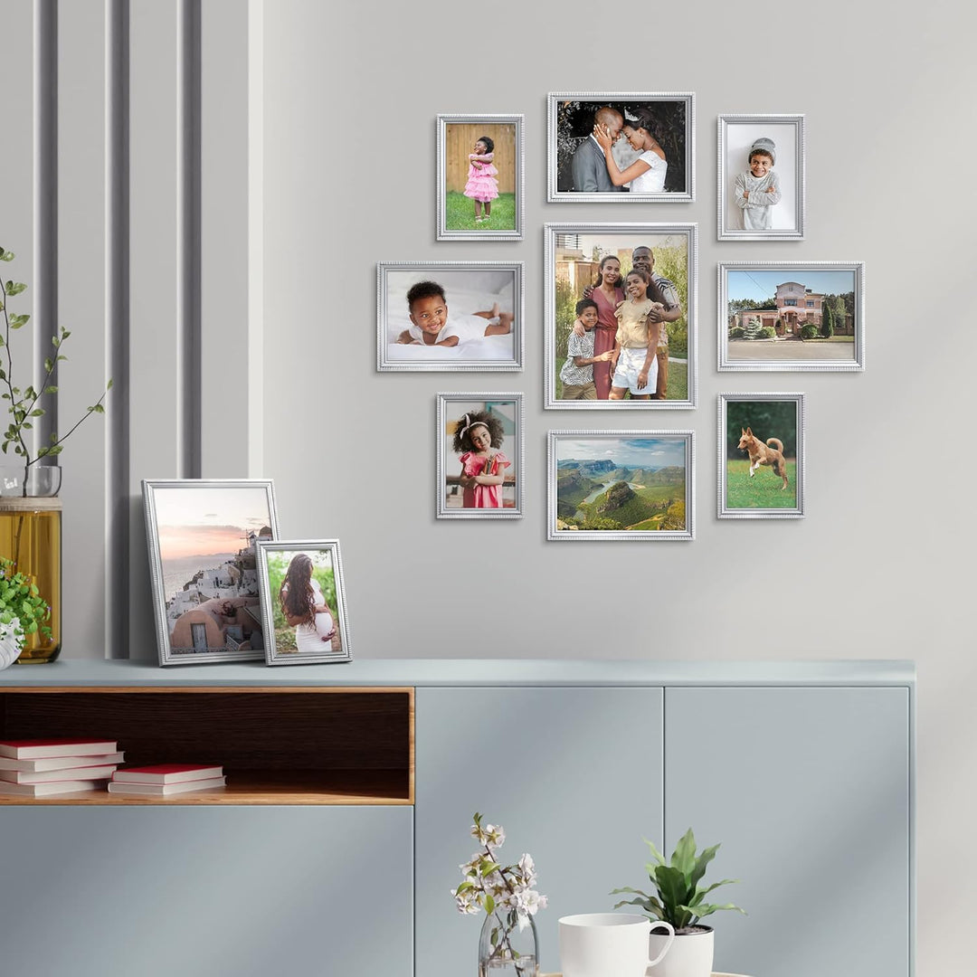Icona Bay 4x6 (10x15 cm) Silver Picture Frame Beautifully Detailed Molding, Contemporary Picture Frame, Wall Mount or Table Top, Inspirations Collection - Just Closeouts Canada Inc.