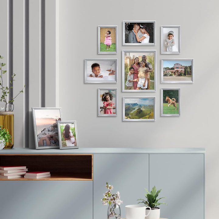 Icona Bay 4x6 (10x15 cm) Silver Picture Frame Beautifully Detailed Molding, Contemporary Picture Frame, Wall Mount or Table Top, Inspirations Collection - Just Closeouts Canada Inc.