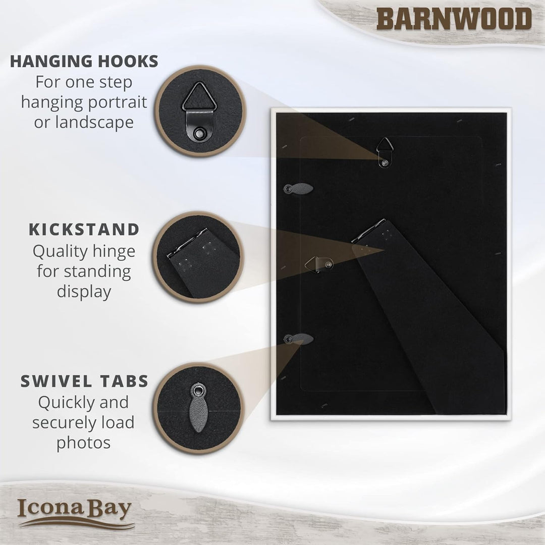 Icona Bay 5x7 (13x18 cm) Brown Oak Picture Frame, Country Rustic Style 5 x 7 Photo Frame, Table Top or Wall Mount, Barnwood Collection - Just Closeouts Canada Inc.