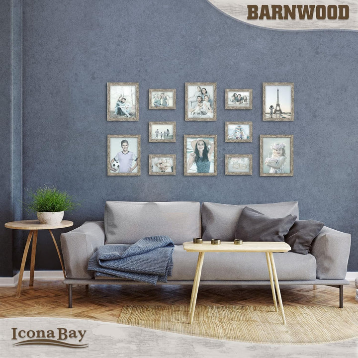 Icona Bay 5x7 (13x18 cm) Brown Oak Picture Frame, Country Rustic Style 5 x 7 Photo Frame, Table Top or Wall Mount, Barnwood Collection - Just Closeouts Canada Inc.
