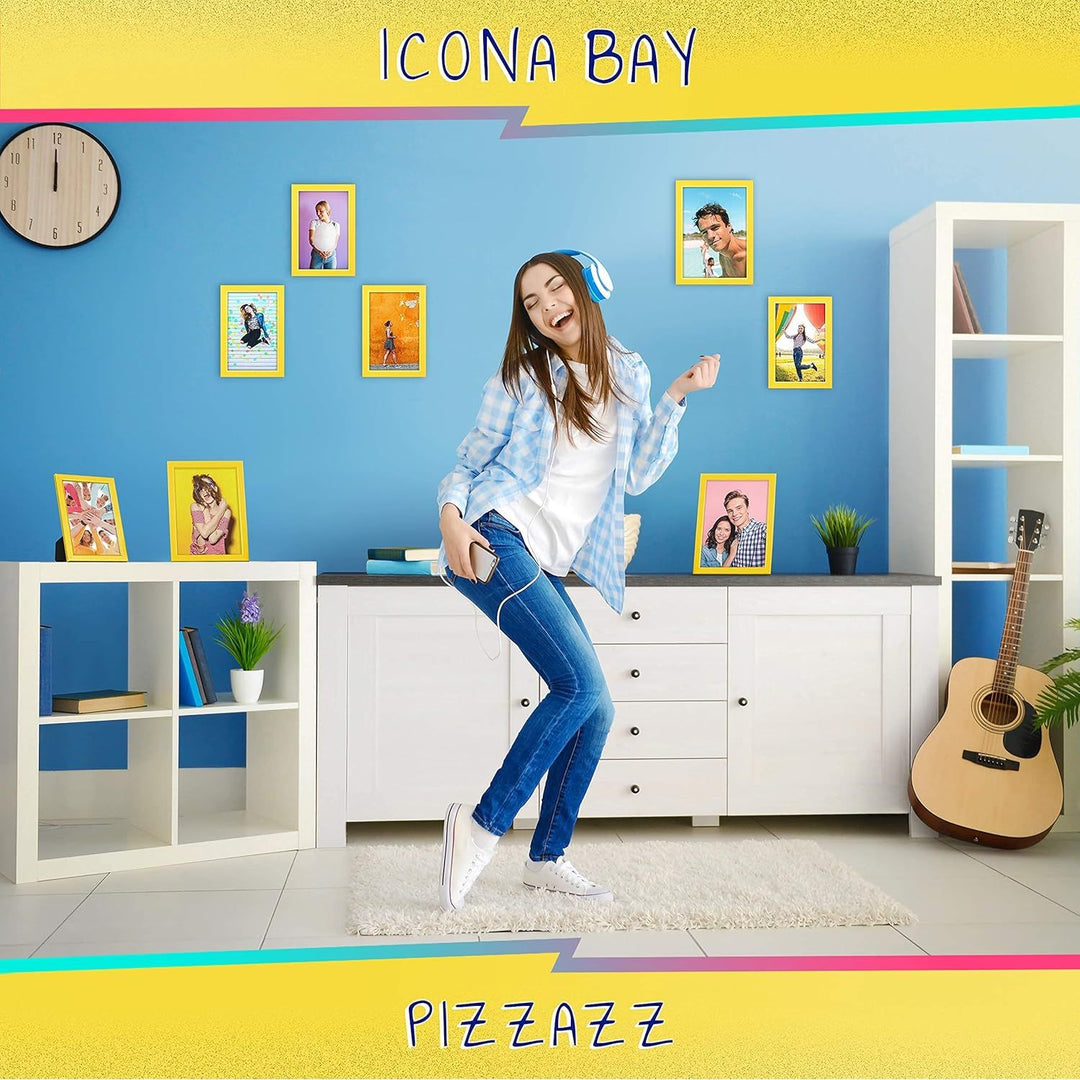Icona Bay 5x7 (13x18 cm) Yellow Picture Frame, Colored Solid Wood Scandinavian Style Frame for Photo, Pizzazz Collection - Just Closeouts Canada Inc.