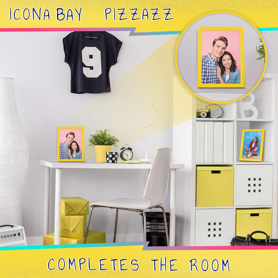Icona Bay 5x7 (13x18 cm) Yellow Picture Frame, Colored Solid Wood Scandinavian Style Frame for Photo, Pizzazz Collection - Just Closeouts Canada Inc.