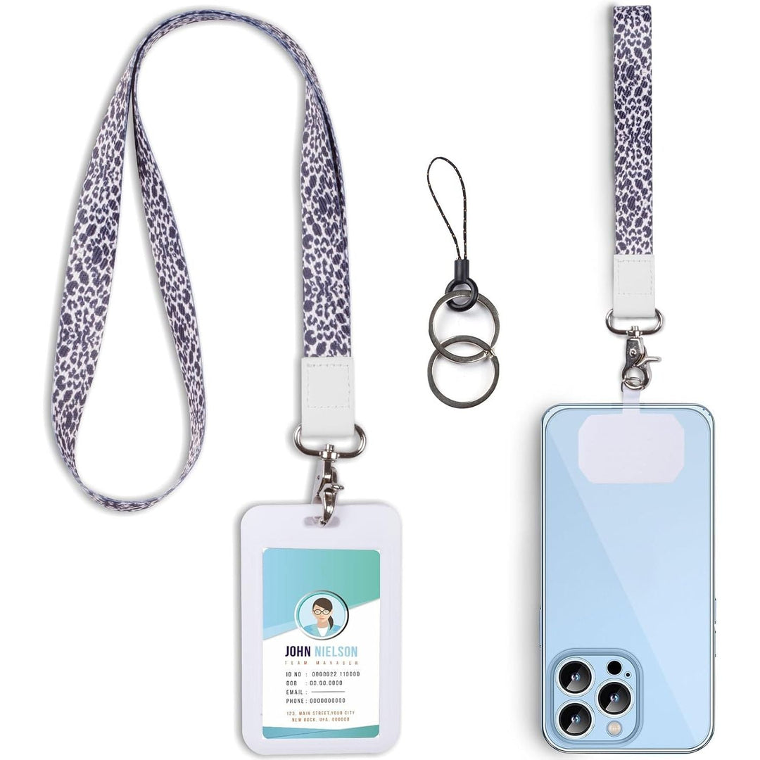 ID Badge Holder & Detachable Neck/Wrist Lanyard Kit, Speckle - Just Closeouts Canada Inc.