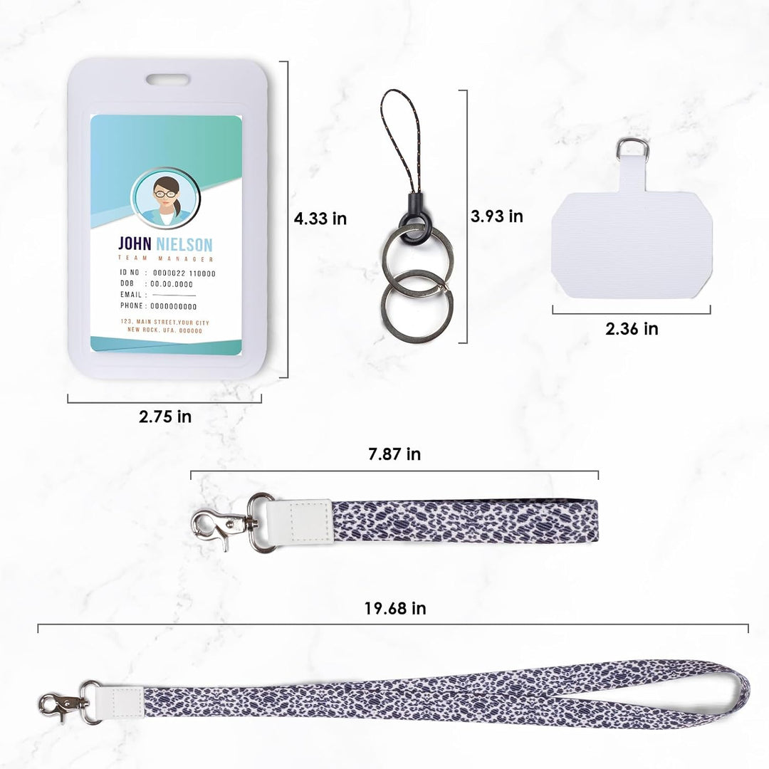 ID Badge Holder & Detachable Neck/Wrist Lanyard Kit, Speckle - Just Closeouts Canada Inc.