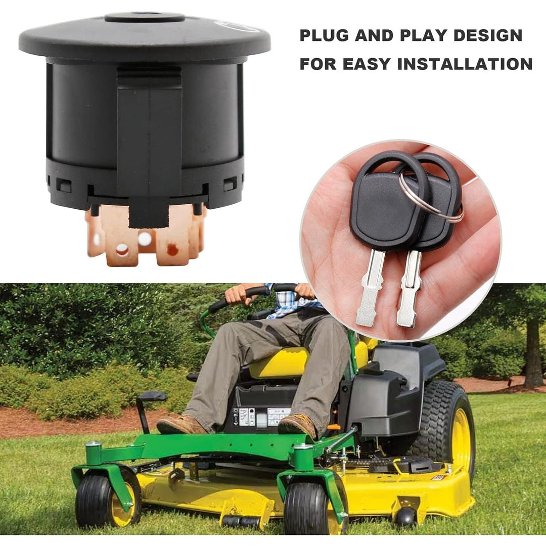 Ignition Starter Switch with 2 Key, 4 Position 7 Terminals Key Switch, Fit for Husqvarna Craftsman John Deere MTD Murray Riding Lawn Mower 532175566 175566 - Just Closeouts Canada Inc.