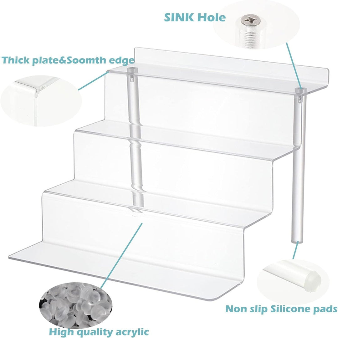 ihomecooker Acrylic Stands for Display,4 Tier Clear Cupcakes Perfumes Figurines Display Stand Risers Shelf Vendors Amiibo Funko Cupcakes Perfumes Candies Cosmetics Decoration and Organizer - Just Closeouts Canada Inc.