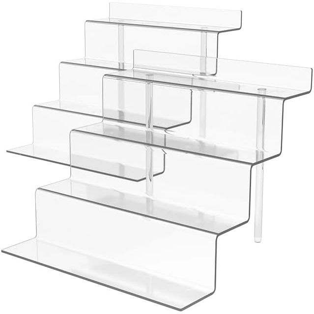 ihomecooker Acrylic Stands for Display,4 Tier Clear Cupcakes Perfumes Figurines Display Stand Risers Shelf Vendors Amiibo Funko Cupcakes Perfumes Candies Cosmetics Decoration and Organizer - Just Closeouts Canada Inc.