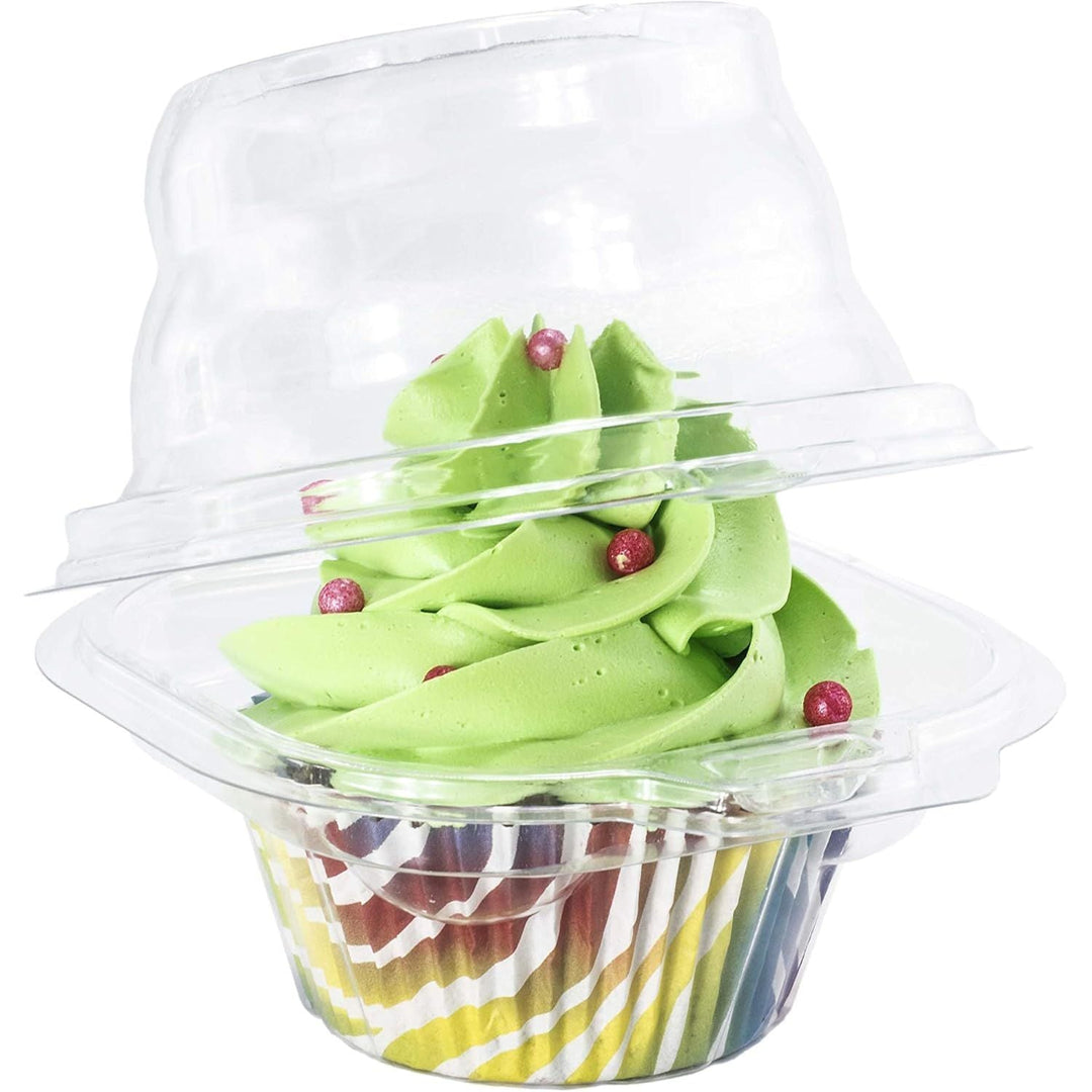 Individual Cupcake Containers (Pack of 50) - Single Compartment Clear Plastic Cupcake Boxes, Cupcake Holder - Stackable, Deep Dome, Disposable & BPA - Free - Just Closeouts Canada Inc.
