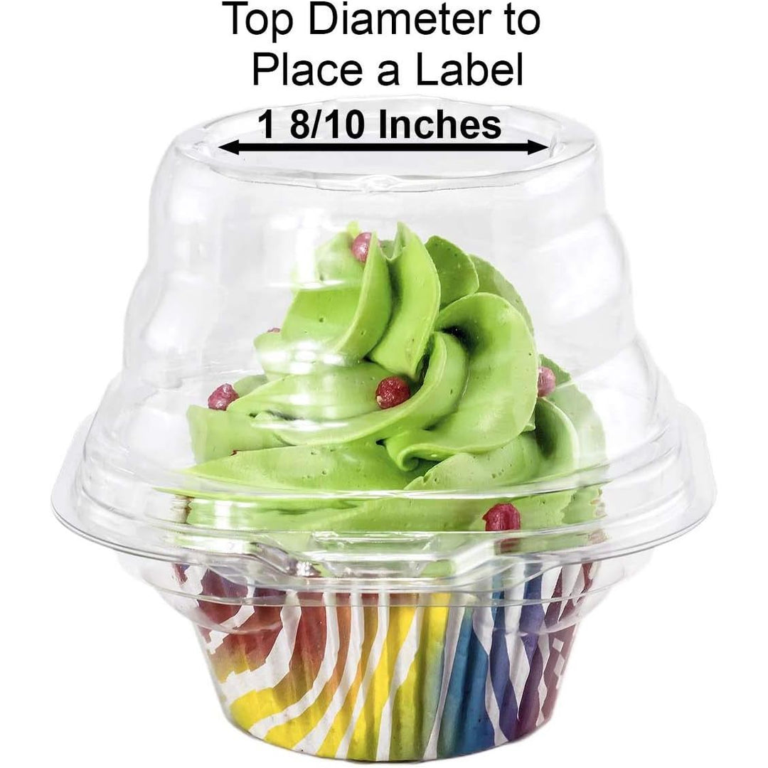 Individual Cupcake Containers (Pack of 50) - Single Compartment Clear Plastic Cupcake Boxes, Cupcake Holder - Stackable, Deep Dome, Disposable & BPA - Free - Just Closeouts Canada Inc.