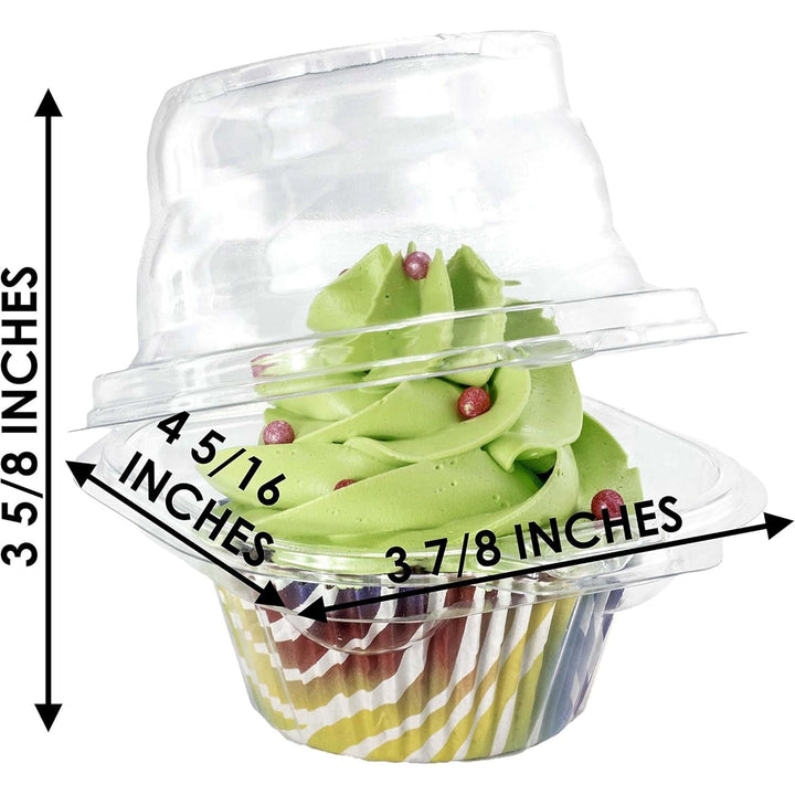 Individual Cupcake Containers (Pack of 50) - Single Compartment Clear Plastic Cupcake Boxes, Cupcake Holder - Stackable, Deep Dome, Disposable & BPA - Free - Just Closeouts Canada Inc.