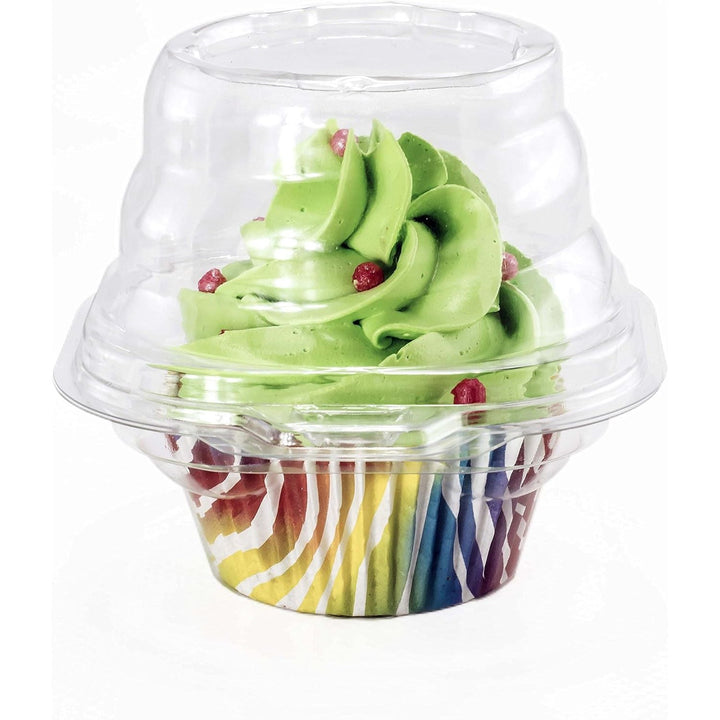 Individual Cupcake Containers (Pack of 50) - Single Compartment Clear Plastic Cupcake Boxes, Cupcake Holder - Stackable, Deep Dome, Disposable & BPA - Free - Just Closeouts Canada Inc.