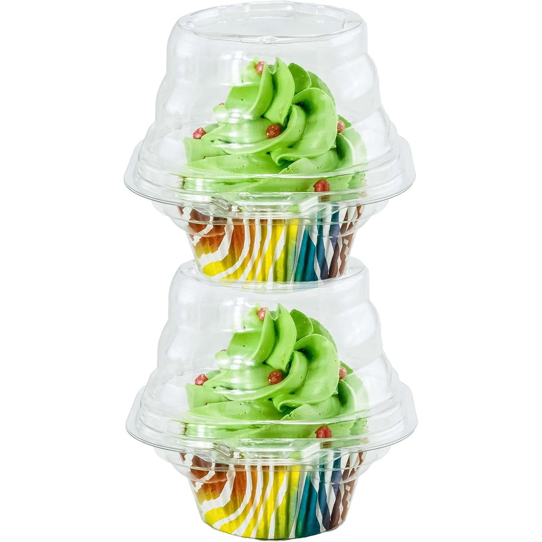 Individual Cupcake Containers (Pack of 50) - Single Compartment Clear Plastic Cupcake Boxes, Cupcake Holder - Stackable, Deep Dome, Disposable & BPA - Free - Just Closeouts Canada Inc.