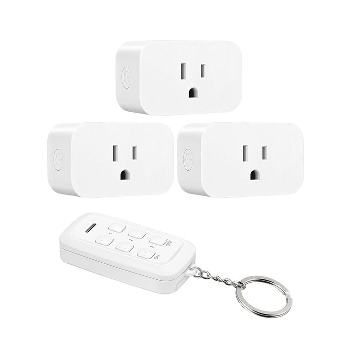 Indoor Remote Control Outlet, Wireless Remote Outlets Switch, No Interference, 15A/1875W, 100FT RF Range, Compact Light Switch for Lamp, Fan, Christmas Decor, 3 Outlets - Just Closeouts Canada Inc.X004LLBUQD