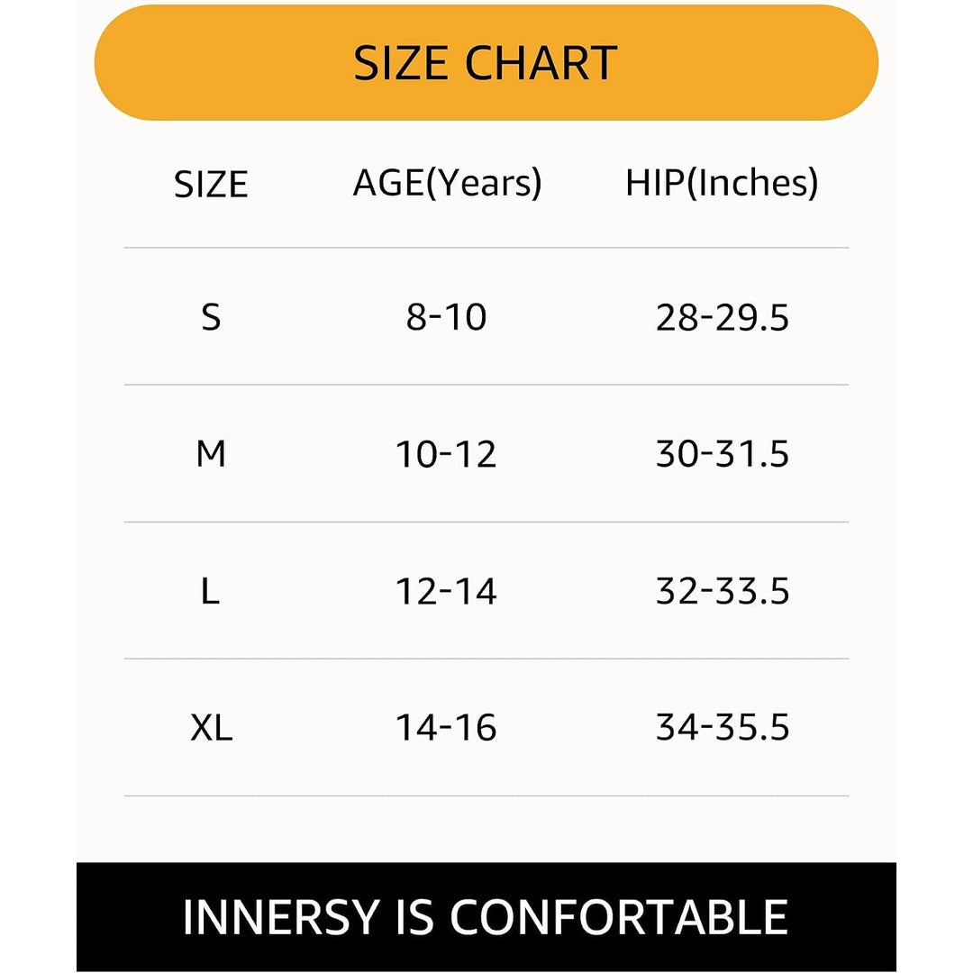 INNERSY Girls' Period Underwear, Colored Black, 12-14 Years, 3-Pack - Just Closeouts Canada Inc.X002Z3L5YL