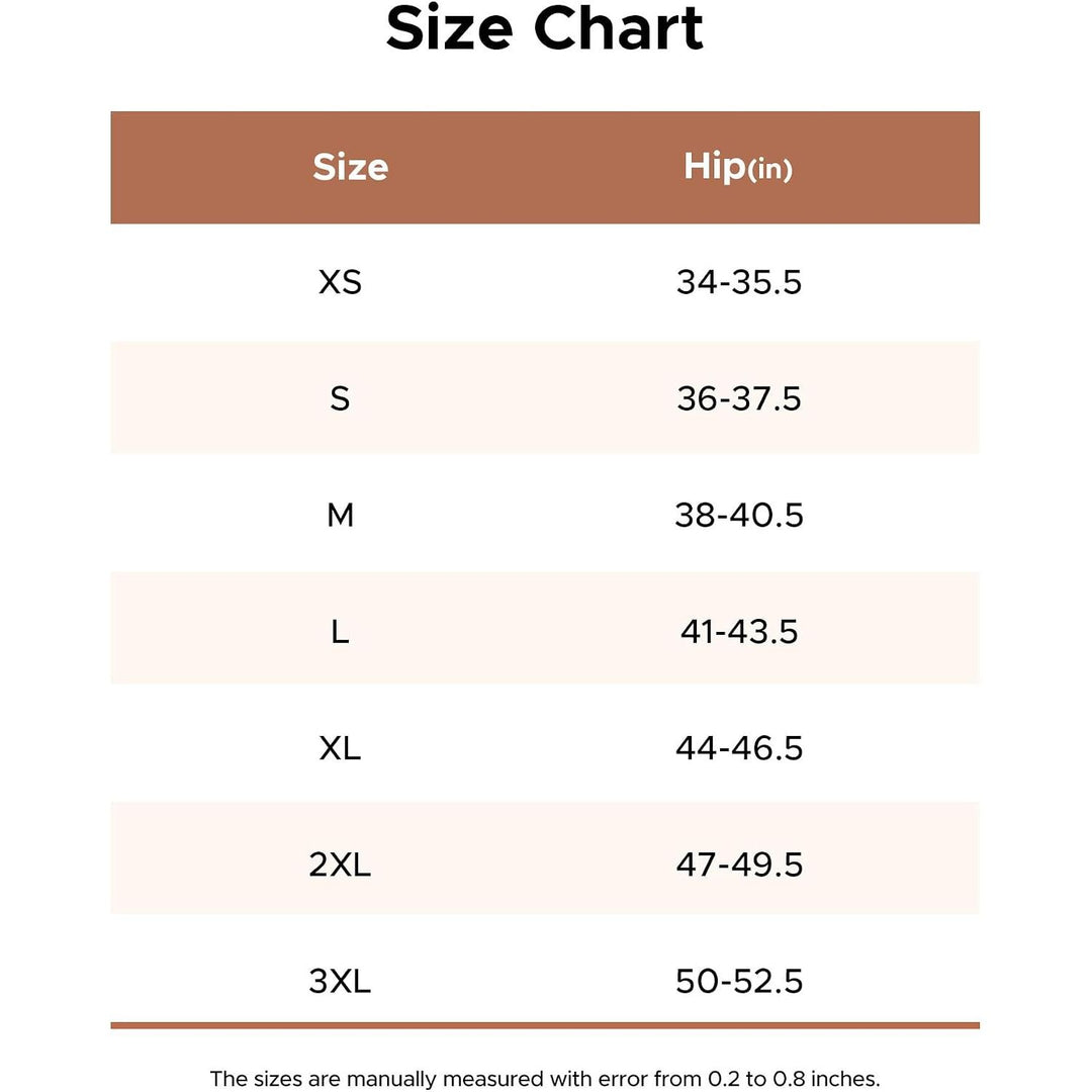 INNERSY lace-waist underwear size chart; XXL hip 47–49.5 inches