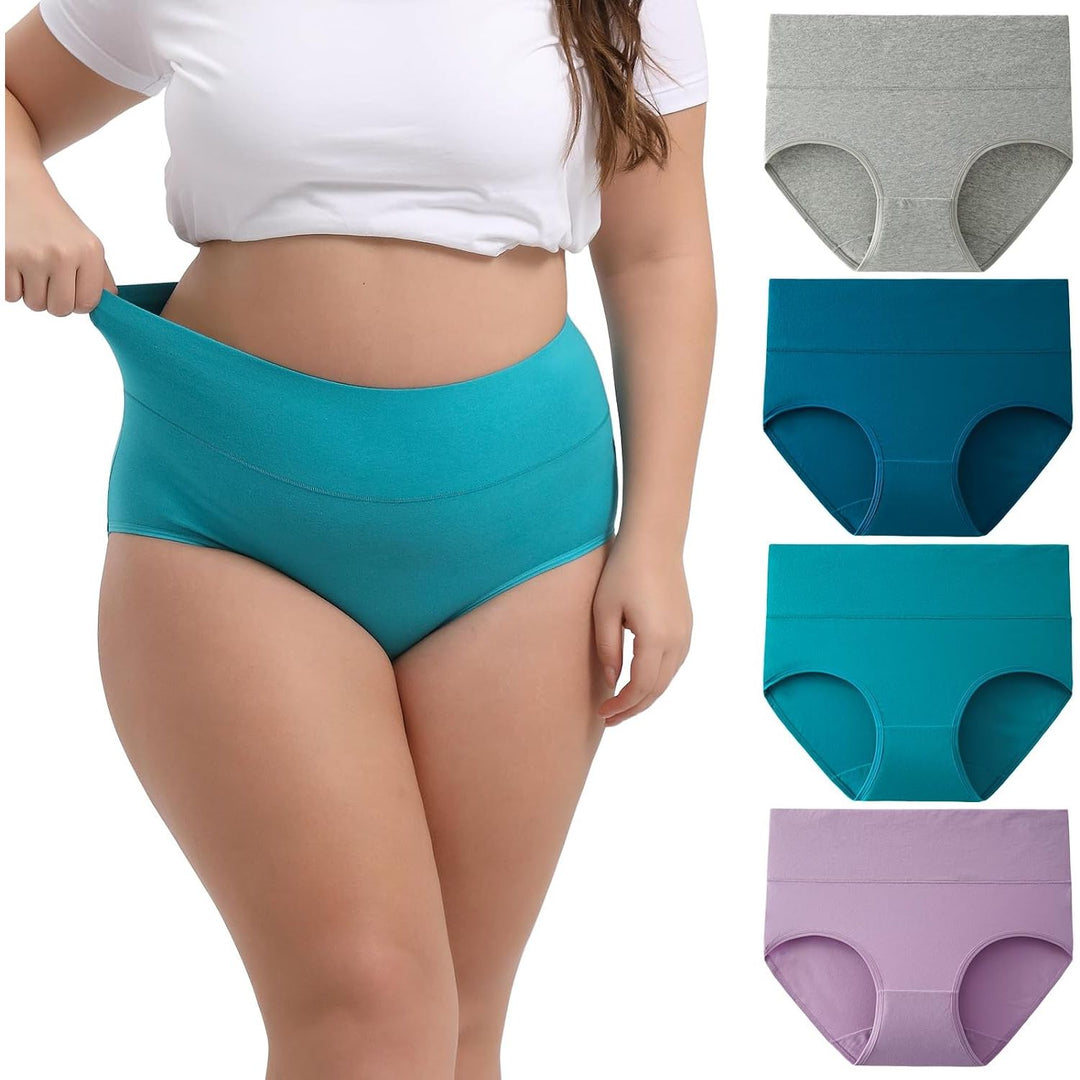 INNERSY Mint Sky high-waisted underwear four-pack in XL