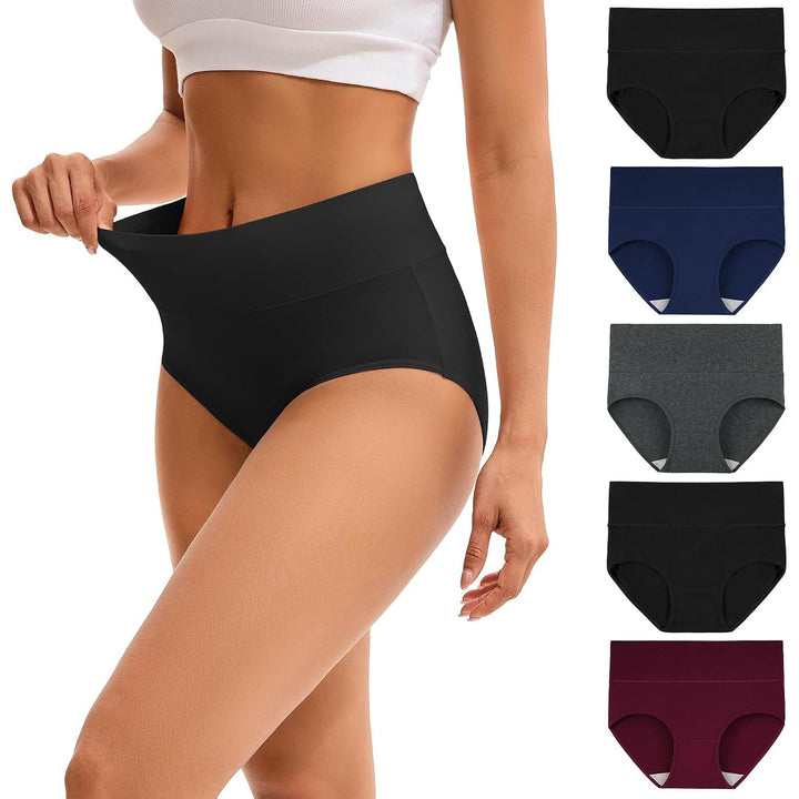 INNERSY Style 6 high-waisted underwear five-pack in Large